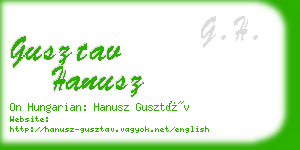 gusztav hanusz business card